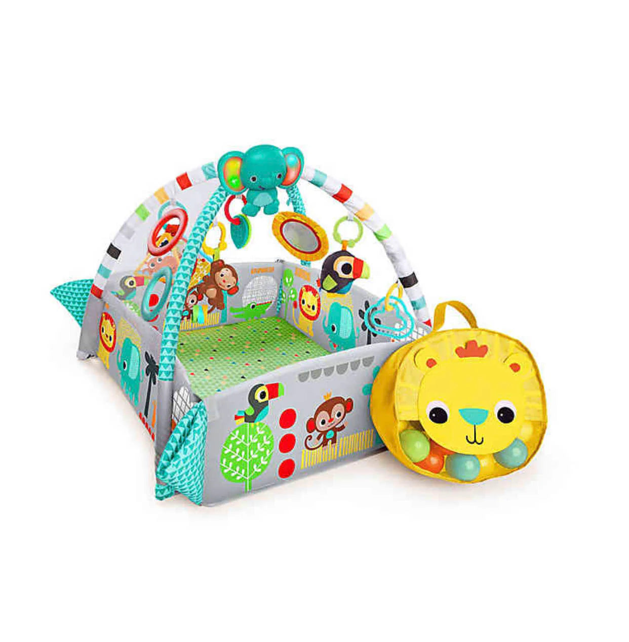 Play Mat and Convertible Ball Pit for Babies | Generous Size Activity Mat for Tummy Time to Sitting Play | Folds into Ball Pit with Balls Included