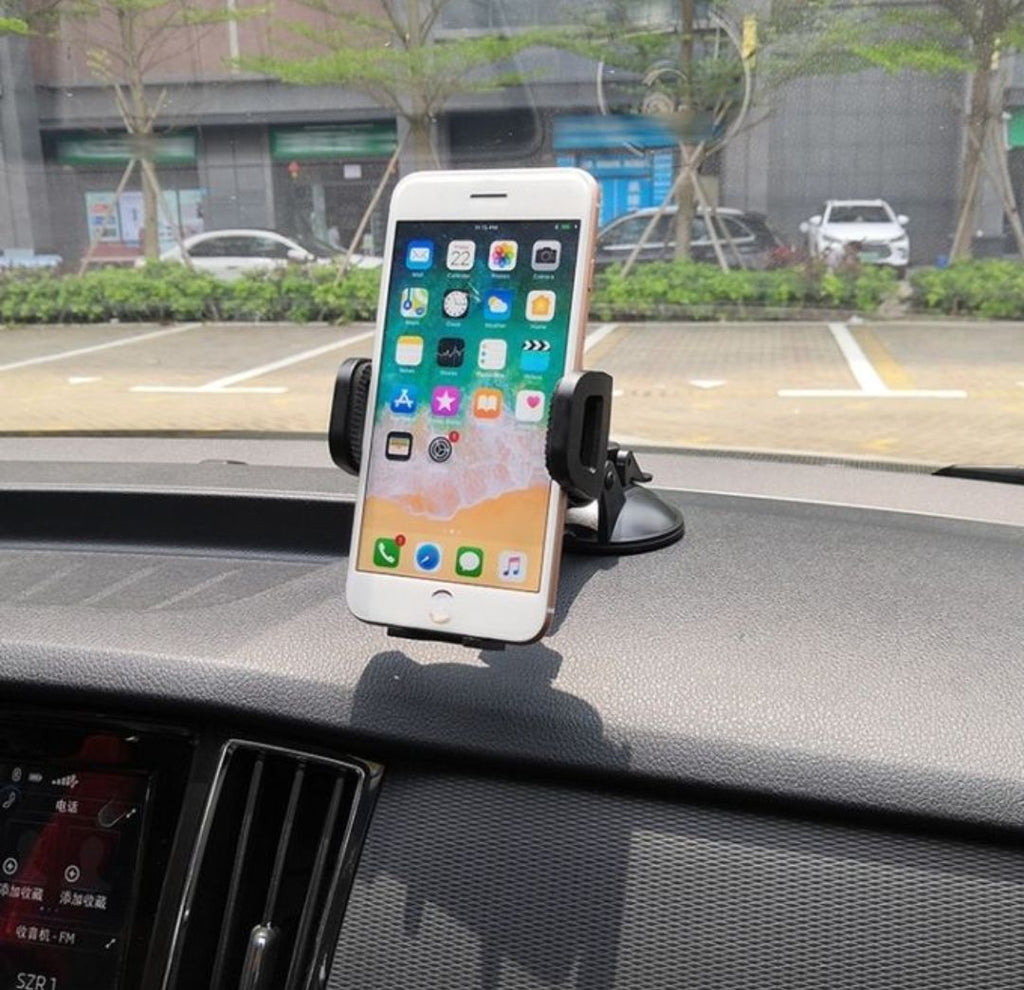Universal Car Phone Holder – 360° Rotatable Mount for 4–6.3" Smartphones, Strong Suction, Durable Build