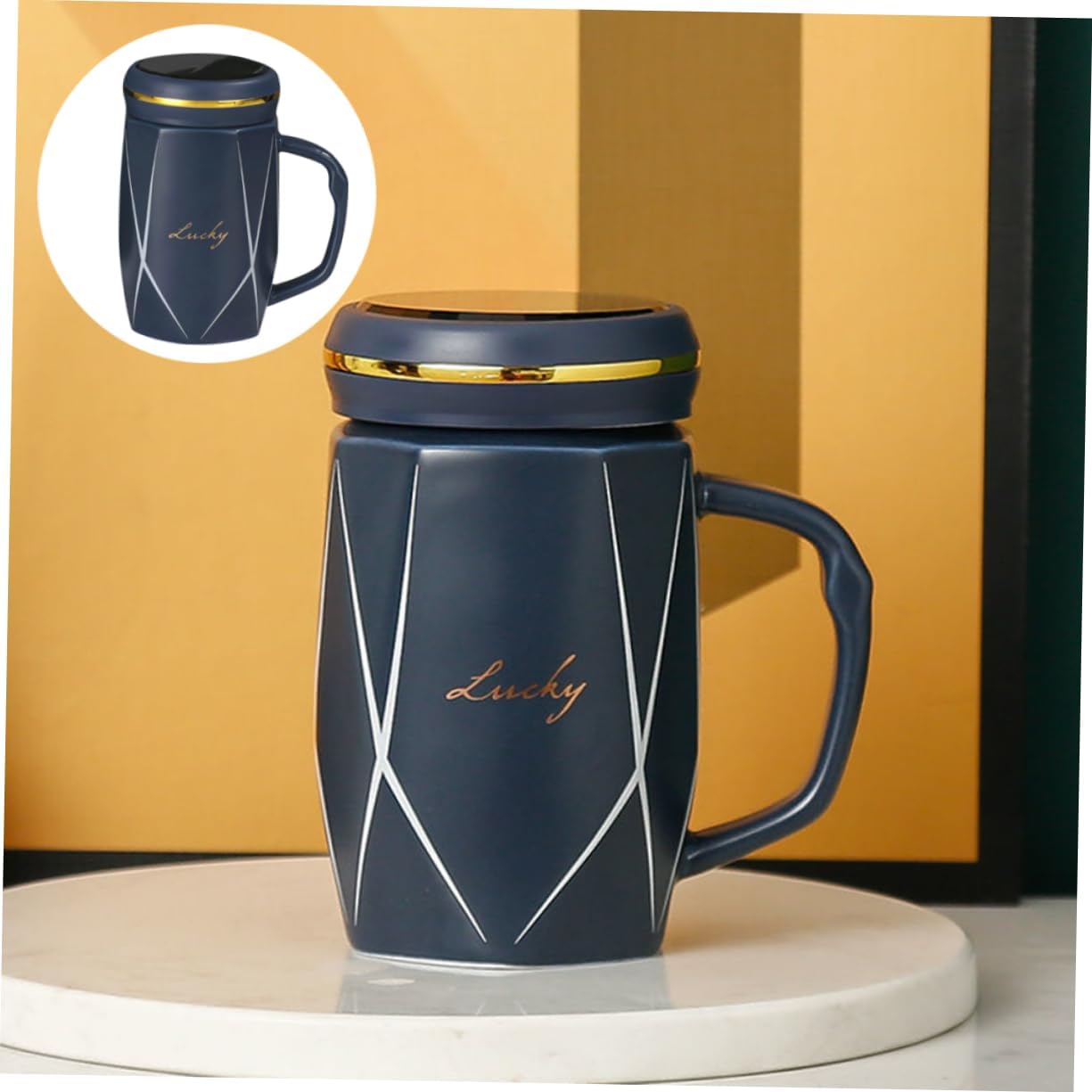 Ceramic Drinking Mug – Lightweight Tea Cup, Ergonomic Handle, Easy-Clean Non-Stain Glaze, 12oz Capacity, Ideal for Coffee, Tea & Milk Tea