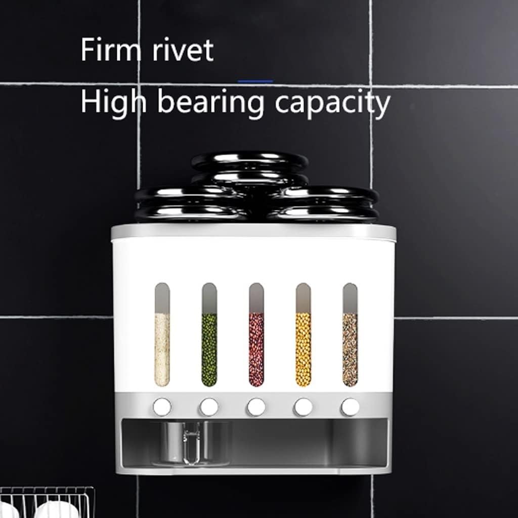 Wall-Mounted Cereal Storage Box – Blue Multi-Grid Moisture-Proof Grain Dispenser