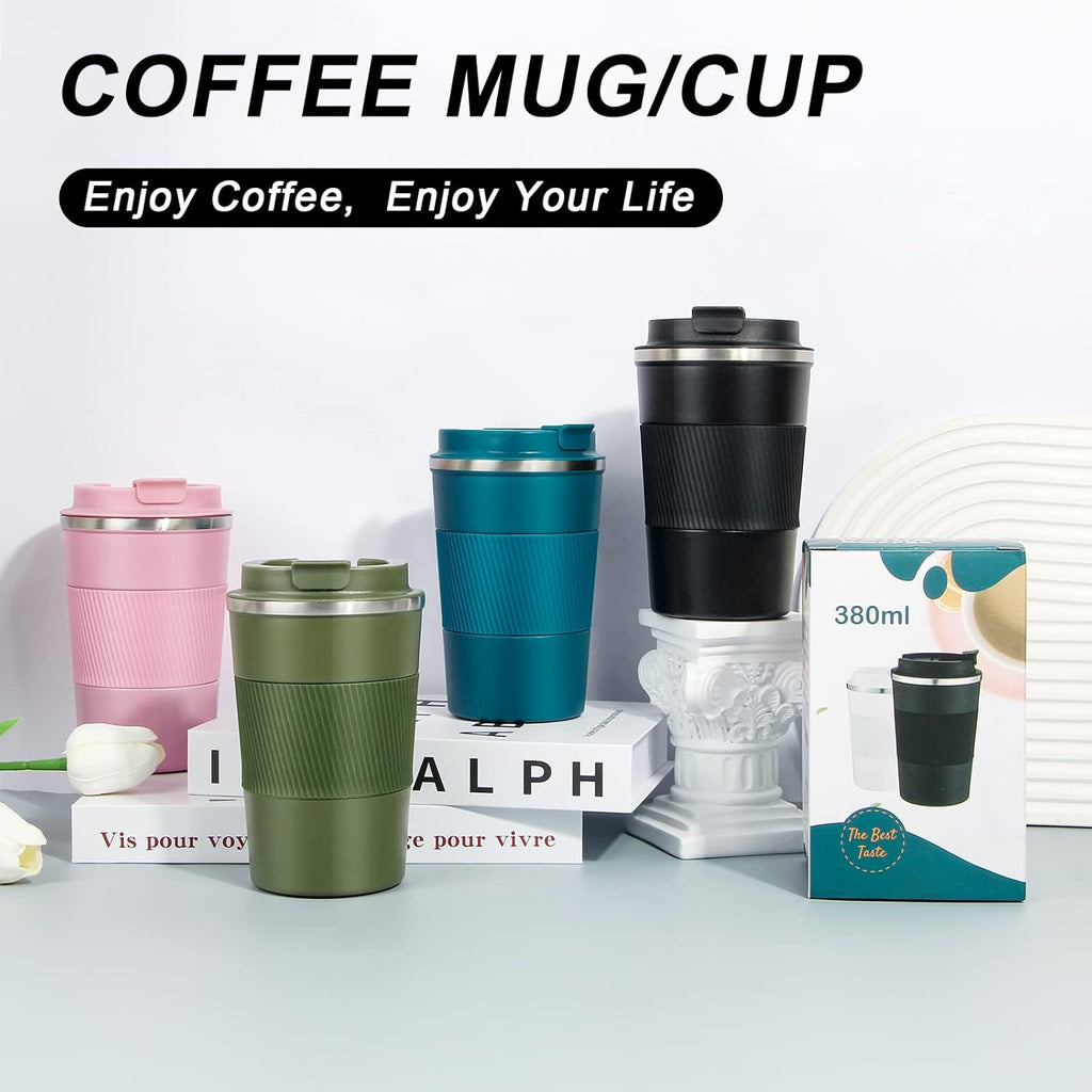 Thermo-Grip Matte Black Travel Mug, 500ml Vacuum-Insulated Thermos – Sleek. Secure. Satisfying.