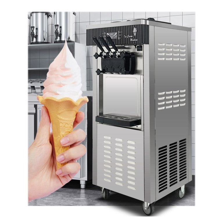 Commercial Ice Cream Machine –  2200W Soft Serve Maker | 3 Nozzles, 12L Capacity | Stainless Steel & Fully Automatic