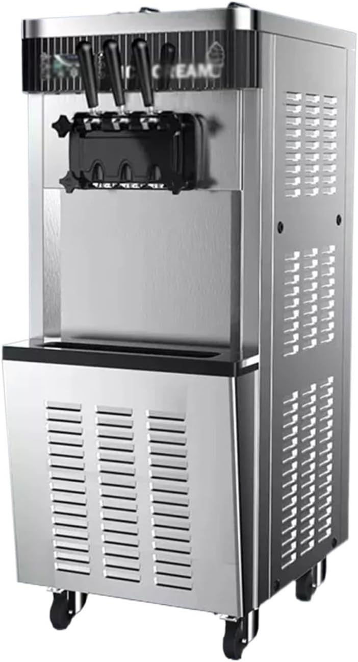 Commercial Ice Cream Machine –  2200W Soft Serve Maker | 3 Nozzles, 12L Capacity | Stainless Steel & Fully Automatic