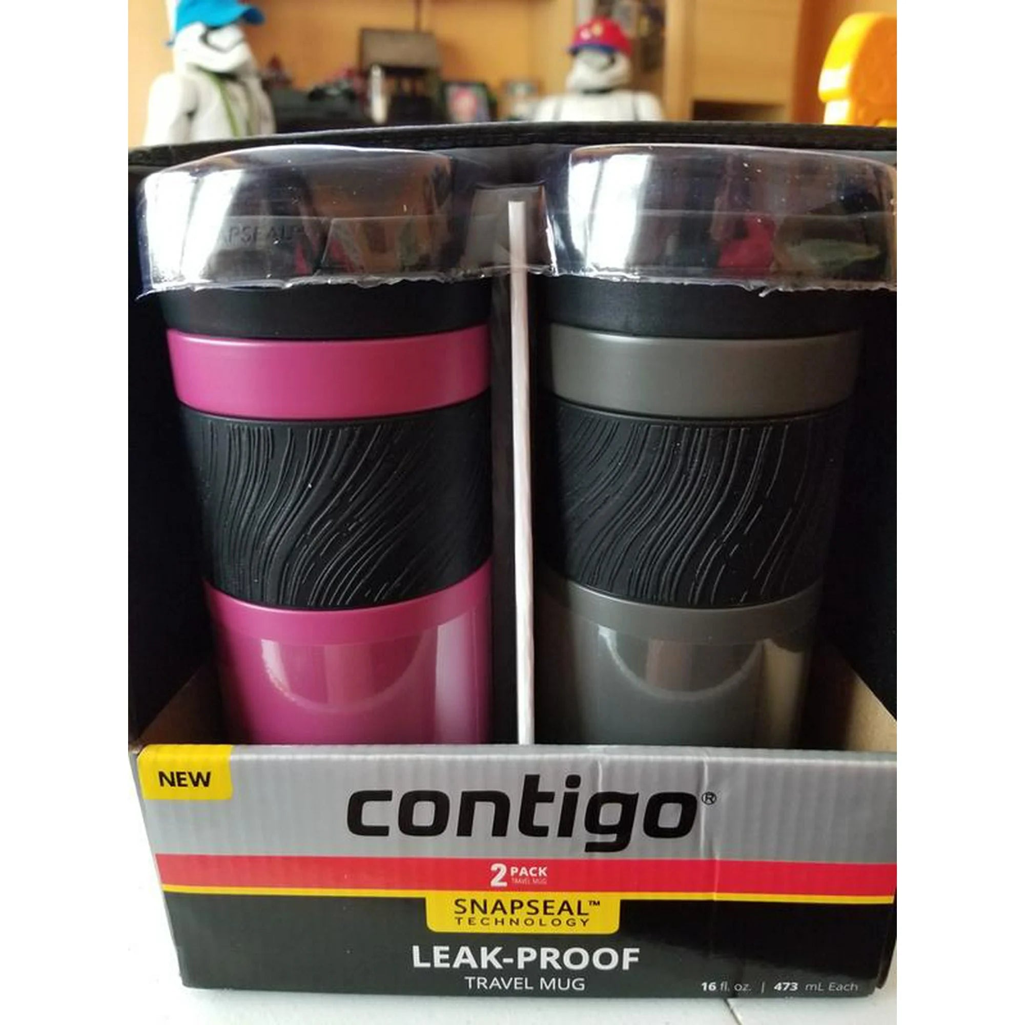 Contigo SnapSeal Byron Vacuum-Insulated Stainless Steel Travel Mug - 16 oz (473 ml) Leak-Proof Thermal Mug