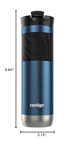 Contigo SnapSeal Insulated Travel Mug | 20oz Leak-Proof Stainless Steel Mug (Sake/Blue Corn)