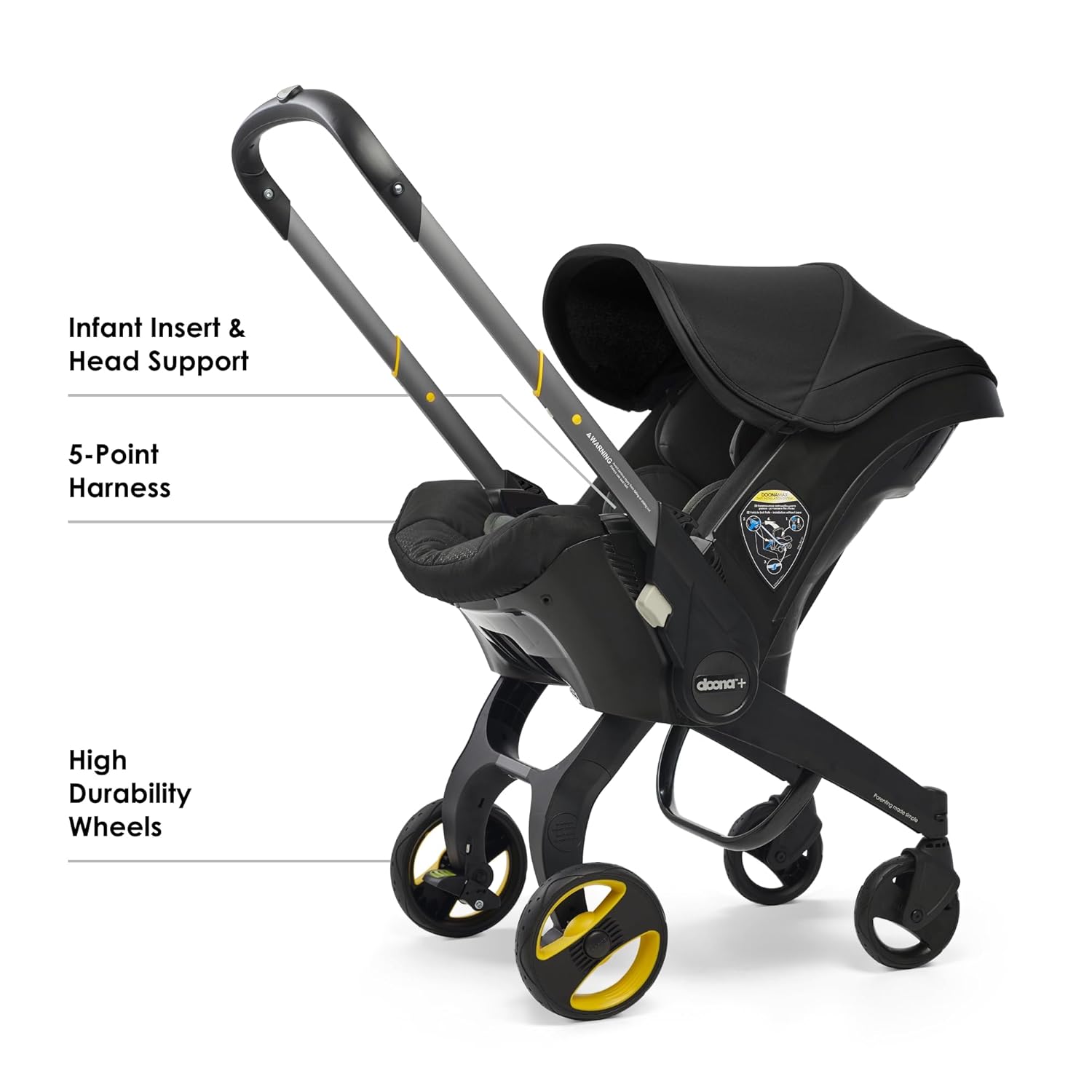 Next Gen, Car Seat & Stroller Nitro Black - All-in-One Infant Travel System | Car Seat to Stroller in Seconds | 4-35 lbs, FAA & TUV Approved