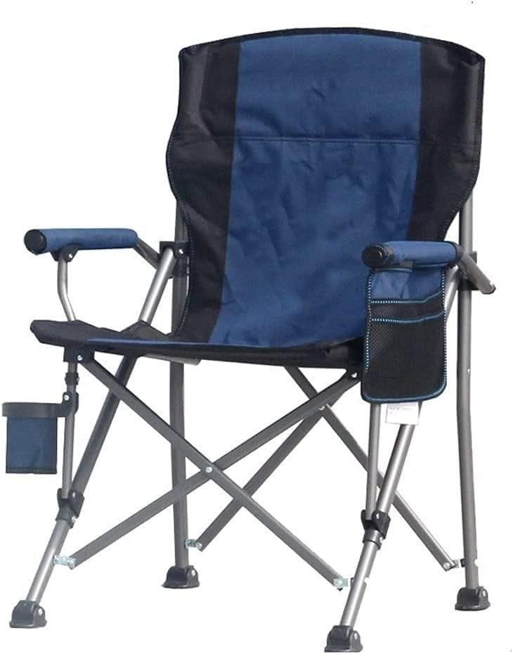 Portable Camping Chair with Cup Holder & Side Pockets - Folding Outdoor Lounge Chair for Beach, Fishing, Travel
