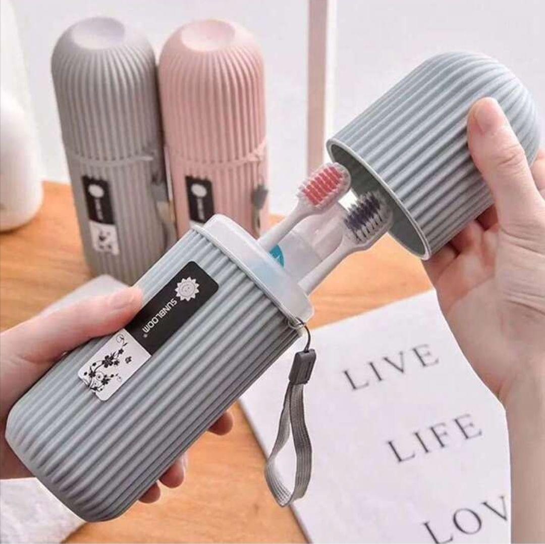 Capsule Shape Travel Toothbrush Toothpaste Case Holder – Portable Toothbrush Storage Plastic Toothbrush Holder (Multi-Color, Pack of 1) - LIFE STORES UGANDA