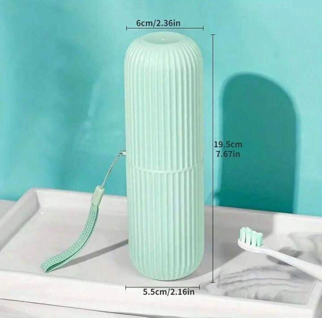 Capsule Shape Travel Toothbrush Toothpaste Case Holder – Portable Toothbrush Storage Plastic Toothbrush Holder (Multi-Color, Pack of 1) - LIFE STORES UGANDA