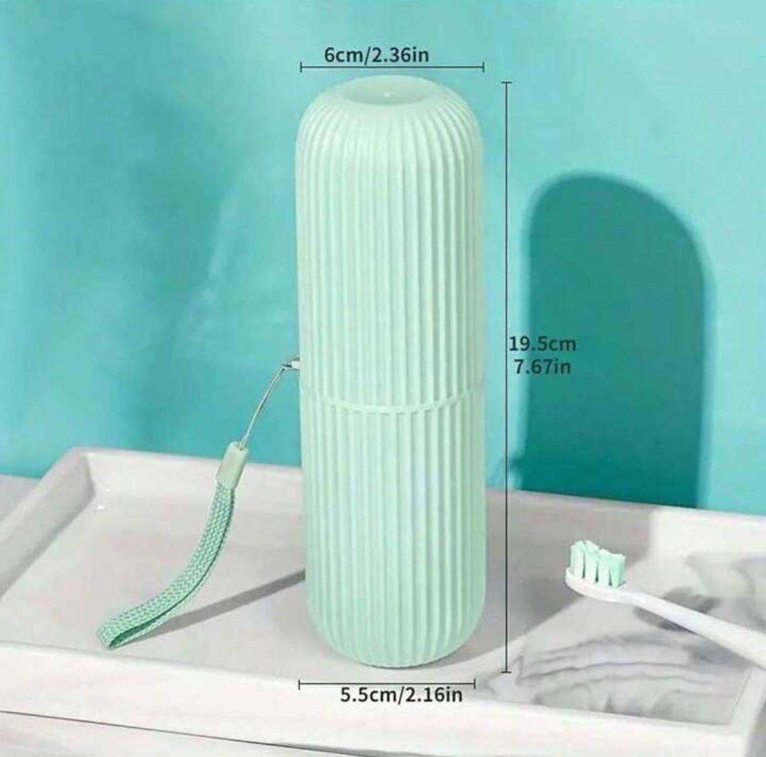 Capsule Shape Travel Toothbrush Toothpaste Case Holder – Portable Toothbrush Storage Plastic Toothbrush Holder (Multi-Color, Pack of 1) - LIFE STORES UGANDA