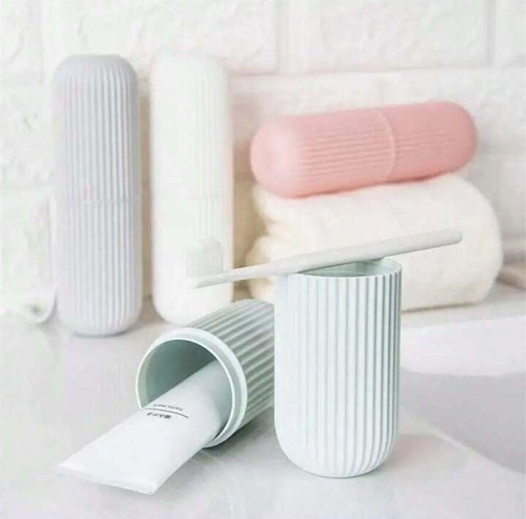 Capsule Shape Travel Toothbrush Toothpaste Case Holder – Portable Toothbrush Storage Plastic Toothbrush Holder (Multi-Color, Pack of 1) - LIFE STORES UGANDA