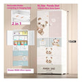 Panda Dad XL Baby Wardrobe 156cm | 2-in-1 Storage Cabinet, Large Capacity Plastic Closet with Hanging Space & Drawers | Nursery Organization for Clothes, Toys, Diapers