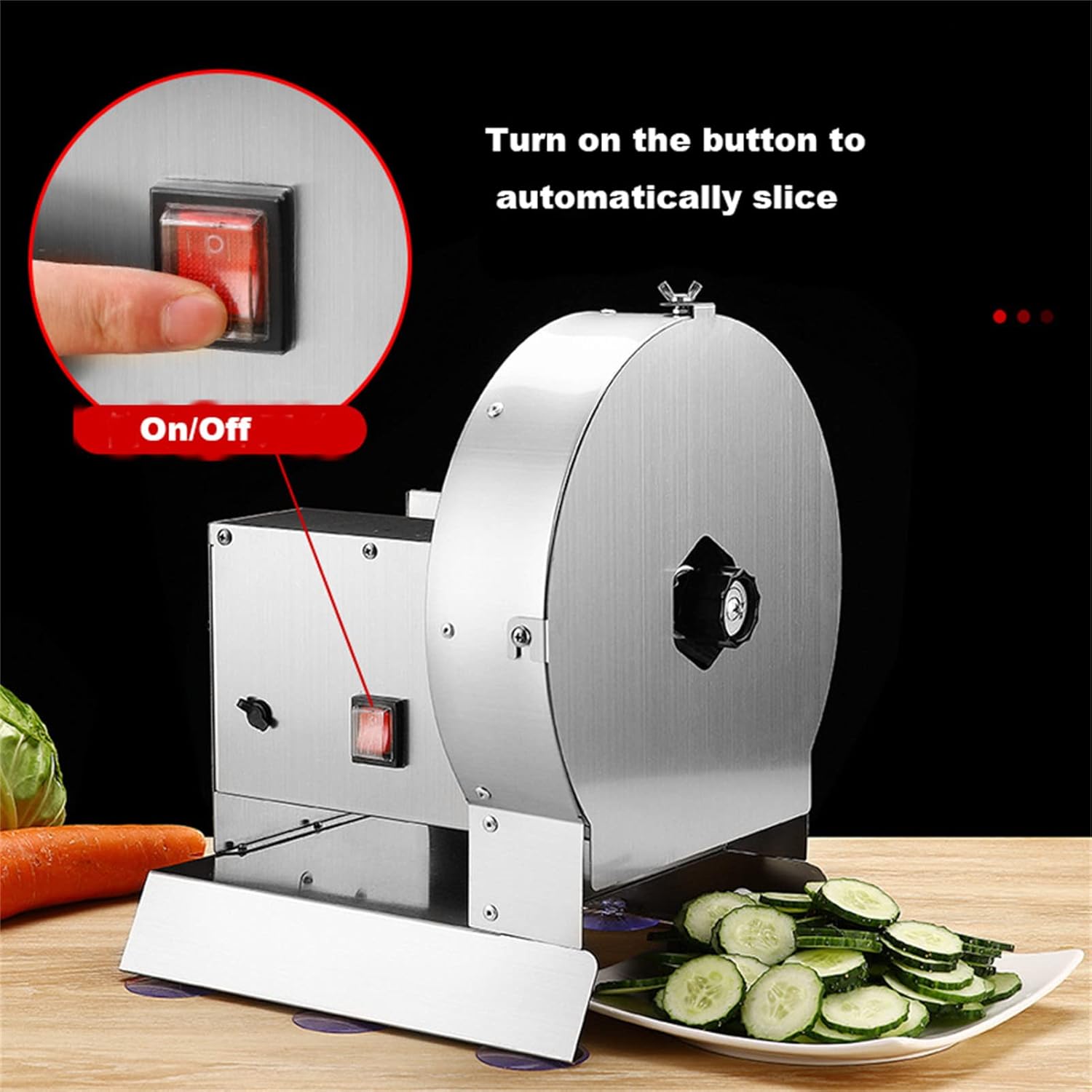 Vegetable & Fruit Slicer – Commercial Electric & Manual Stainless Steel 10" Blade | Adjustable Thickness 0–12mm
