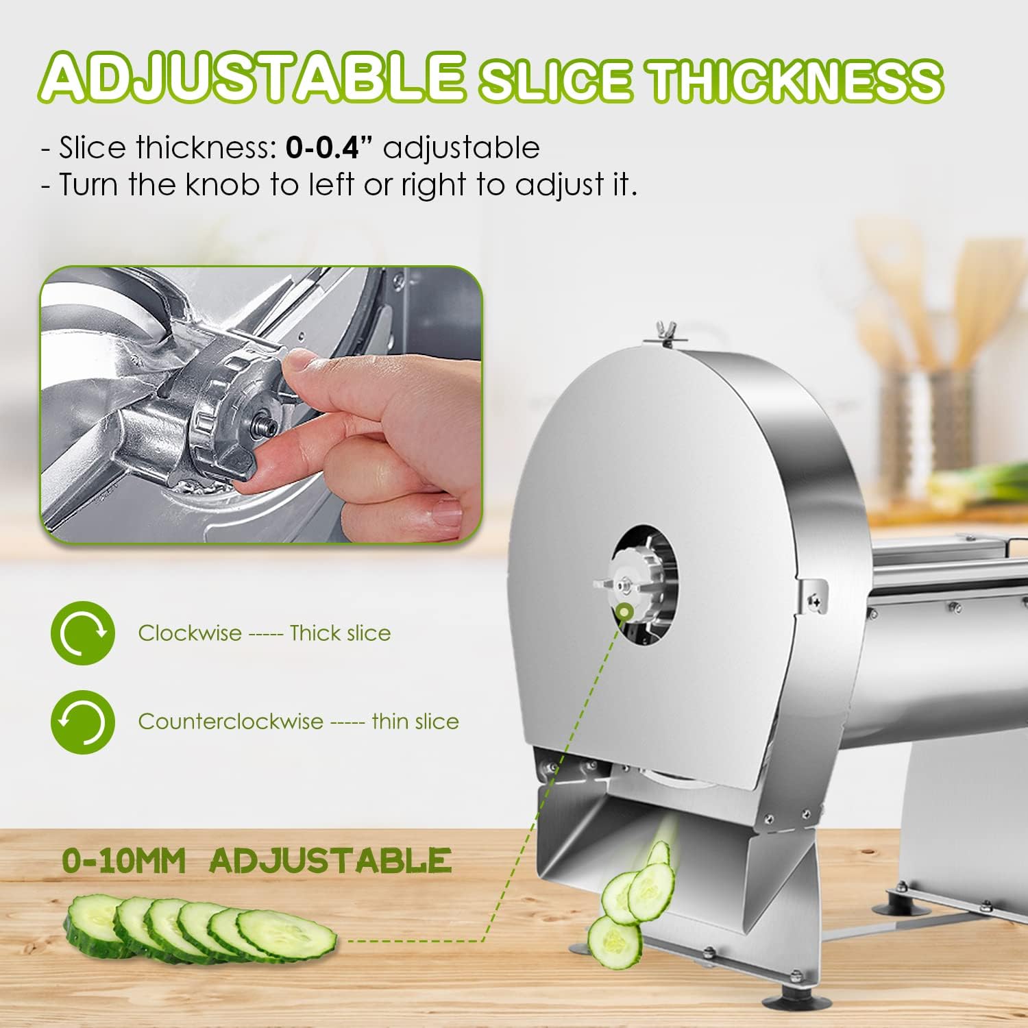 Vegetable & Fruit Slicer – Commercial Electric & Manual Stainless Steel 10" Blade | Adjustable Thickness 0–12mm