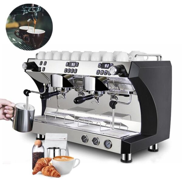 Commercial Espresso Machine – Gemilai CRM3120C Two-Group Coffee Maker with Triple Boiler