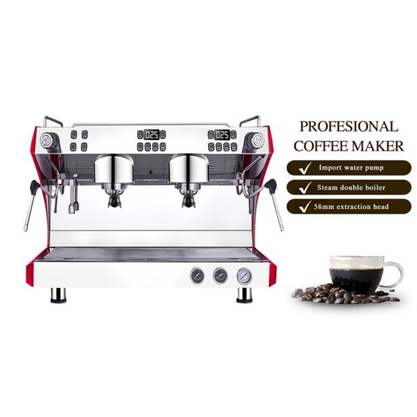 Commercial Espresso Machine – Gemilai CRM3120C Two-Group Coffee Maker with Triple Boiler
