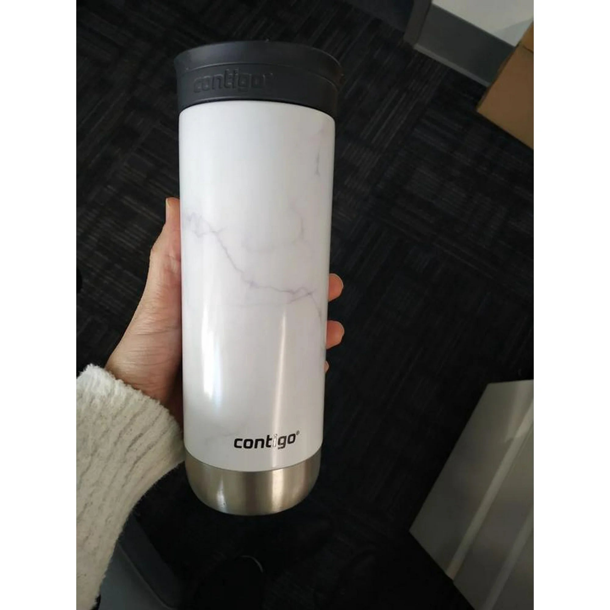 Contigo Couture Huron Stainless Steel Travel Mug with SNAPSEAL™ Lid - Marble White, 20oz