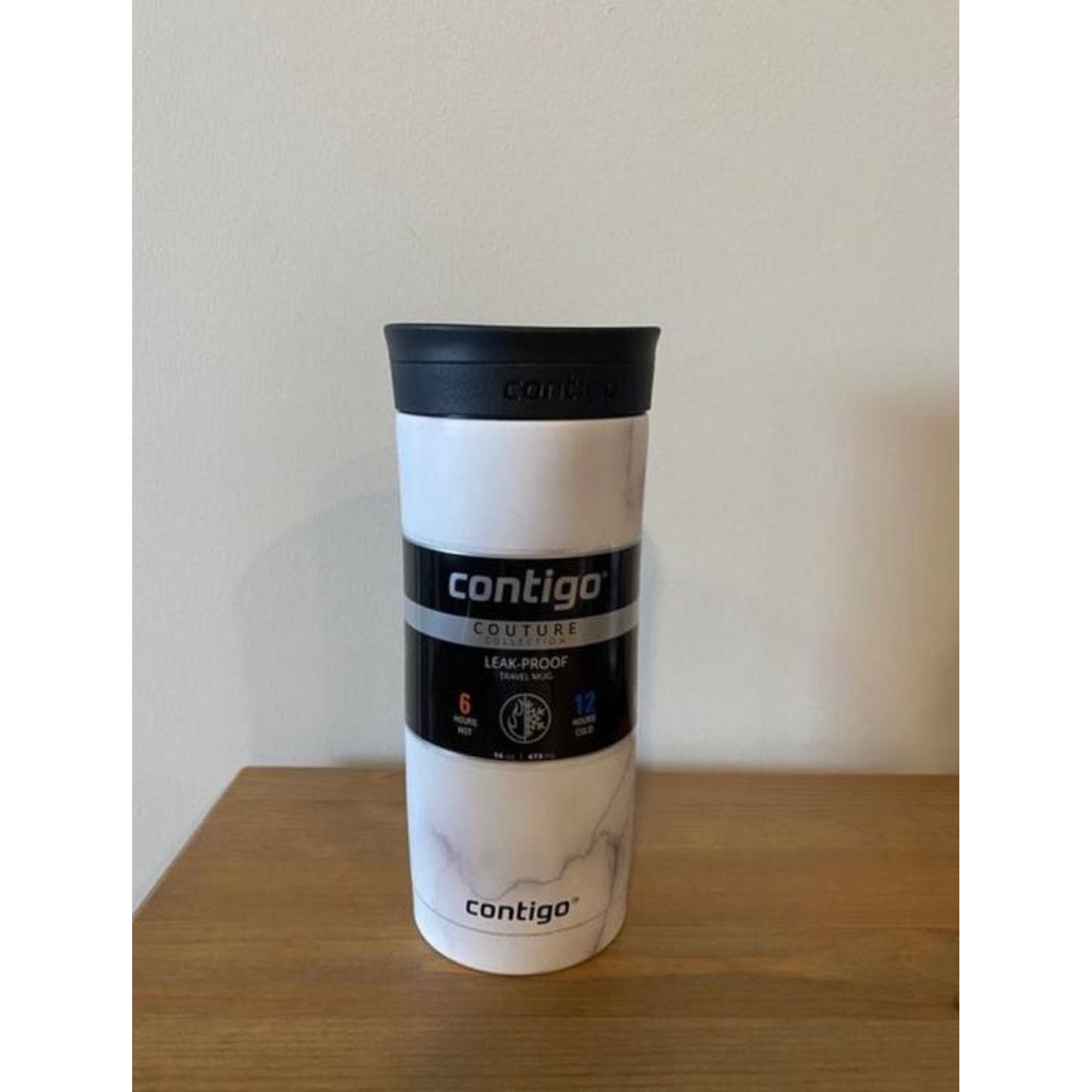 Contigo Couture Huron Stainless Steel Travel Mug with SNAPSEAL™ Lid - Marble White, 20oz