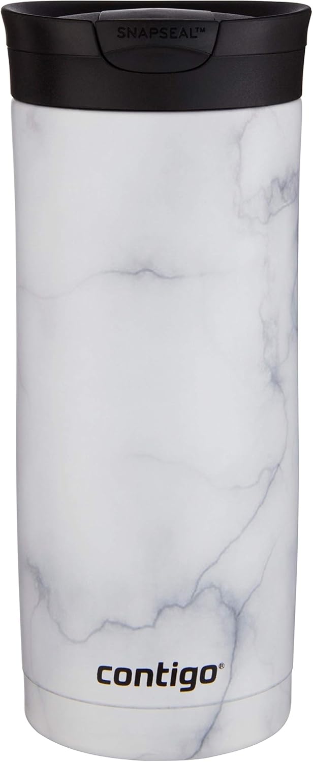 Contigo Couture Huron Stainless Steel Travel Mug with SNAPSEAL™ Lid - Marble White, 20oz