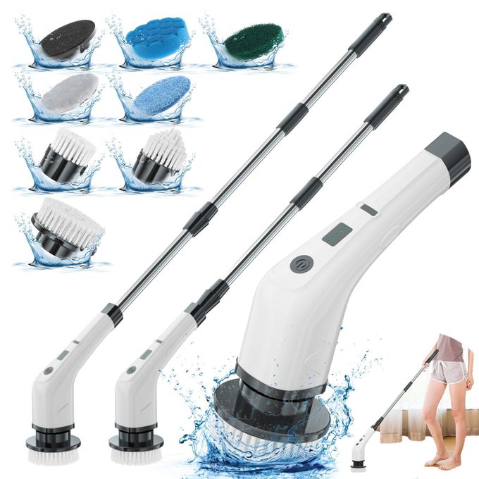 Cordless 7-in-1 Spin Scrubber Brush – Electric Cleaning for Bathroom & Floor