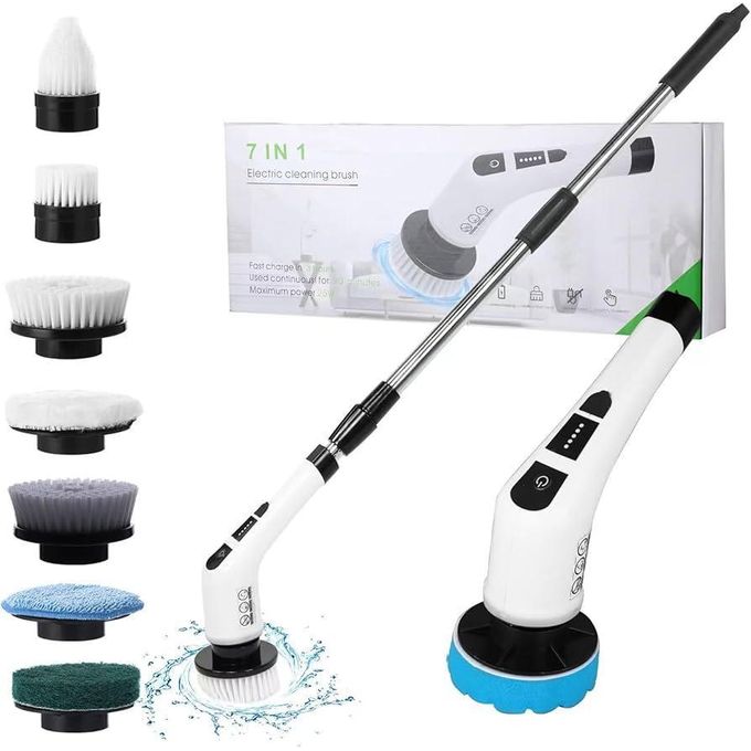 Cordless 7-in-1 Spin Scrubber Brush – Electric Cleaning for Bathroom & Floor