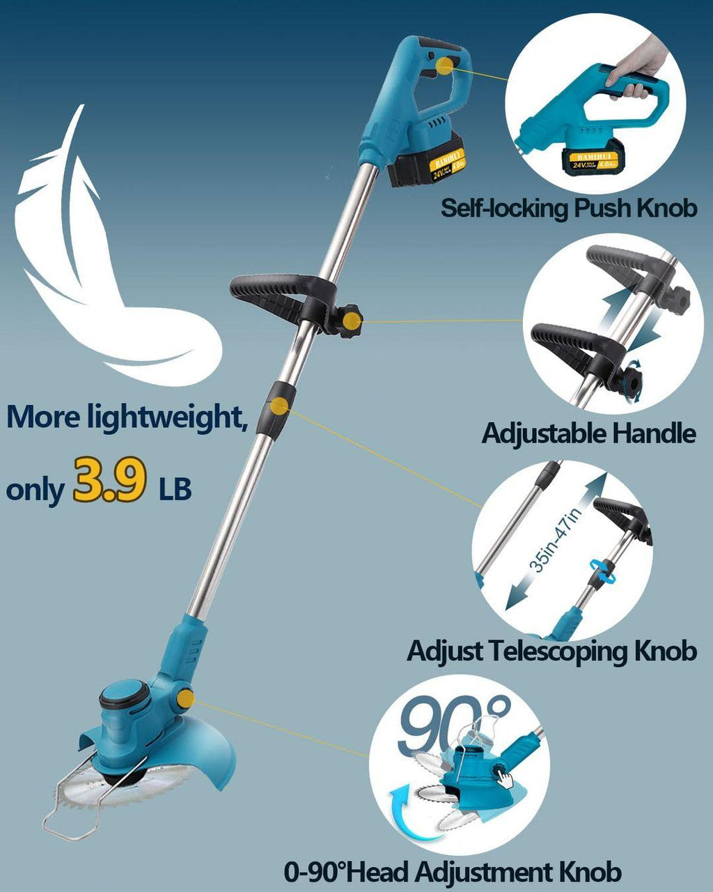 FAMICCI Cordless Electric Weed Wacker – Powerful Brushless Motor & Long-Lasting Battery - LIFE STORES UGANDA