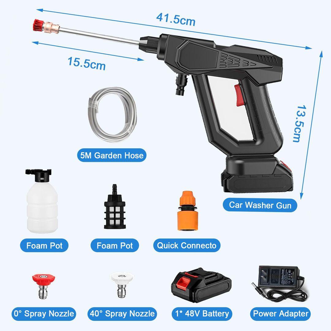 Cordless Power Washer Gun 48V 300W | Portable High-Pressure Jet Cleaner - LIFE STORES UGANDA