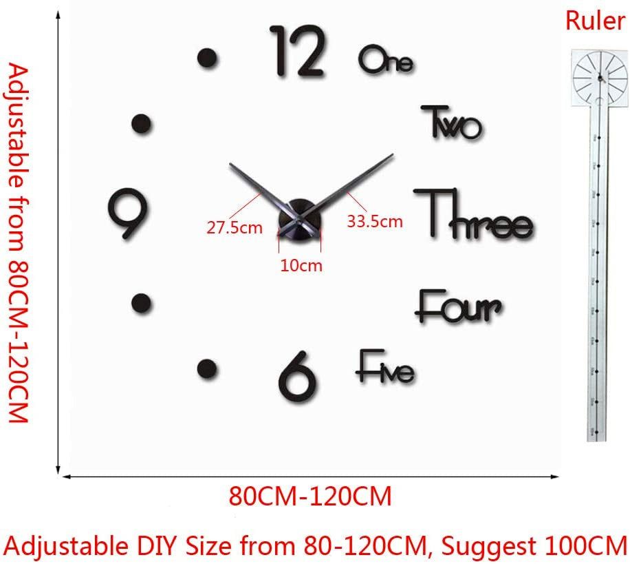 DIY 3D Wall Clock – Frameless Modern Acrylic Mirror Clock