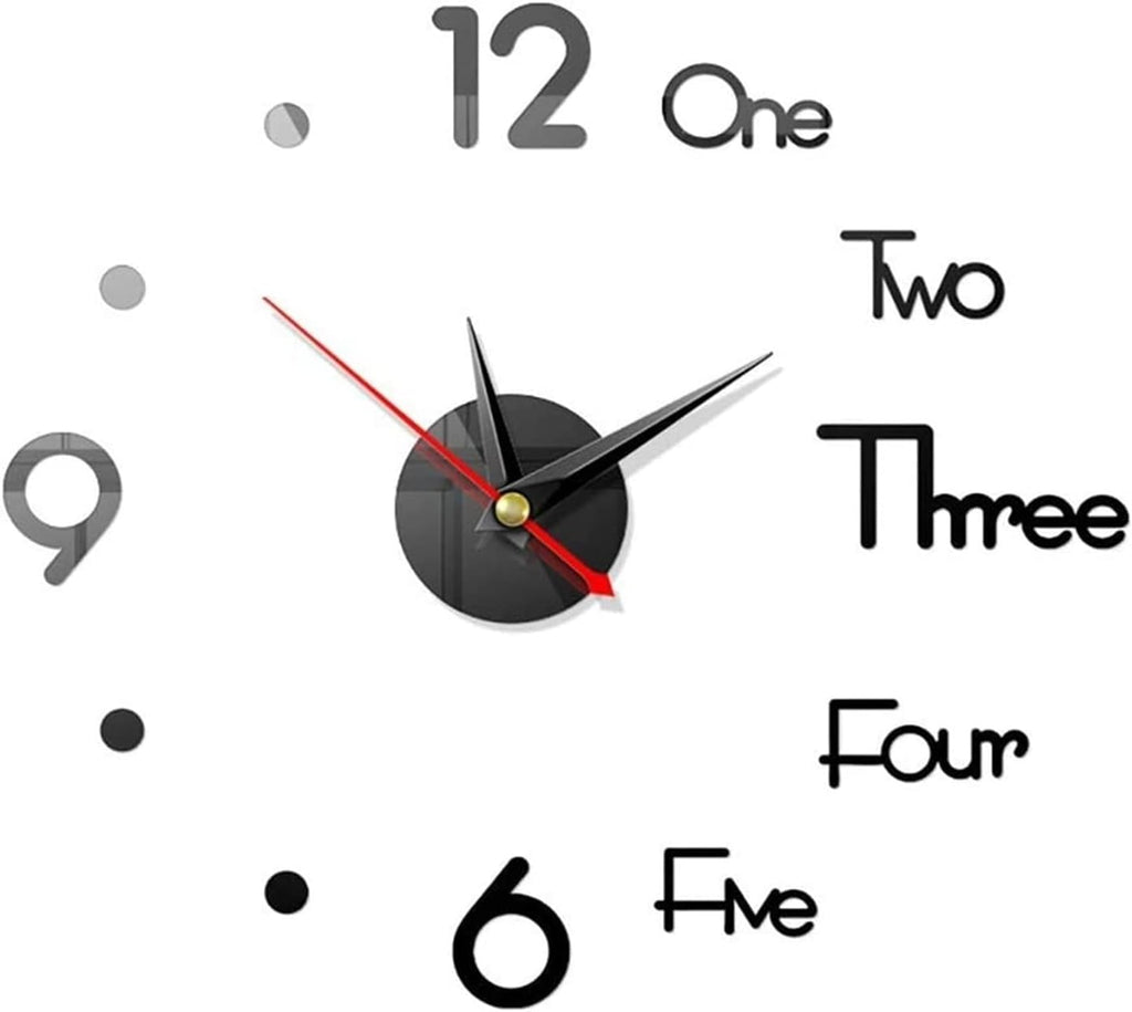 DIY 3D Wall Clock – Frameless Modern Acrylic Mirror Clock