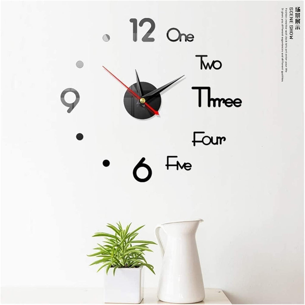 DIY 3D Wall Clock – Frameless Modern Acrylic Mirror Clock