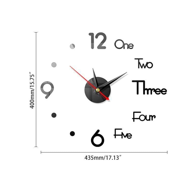 DIY 3D Wall Clock – Frameless Modern Acrylic Mirror Clock