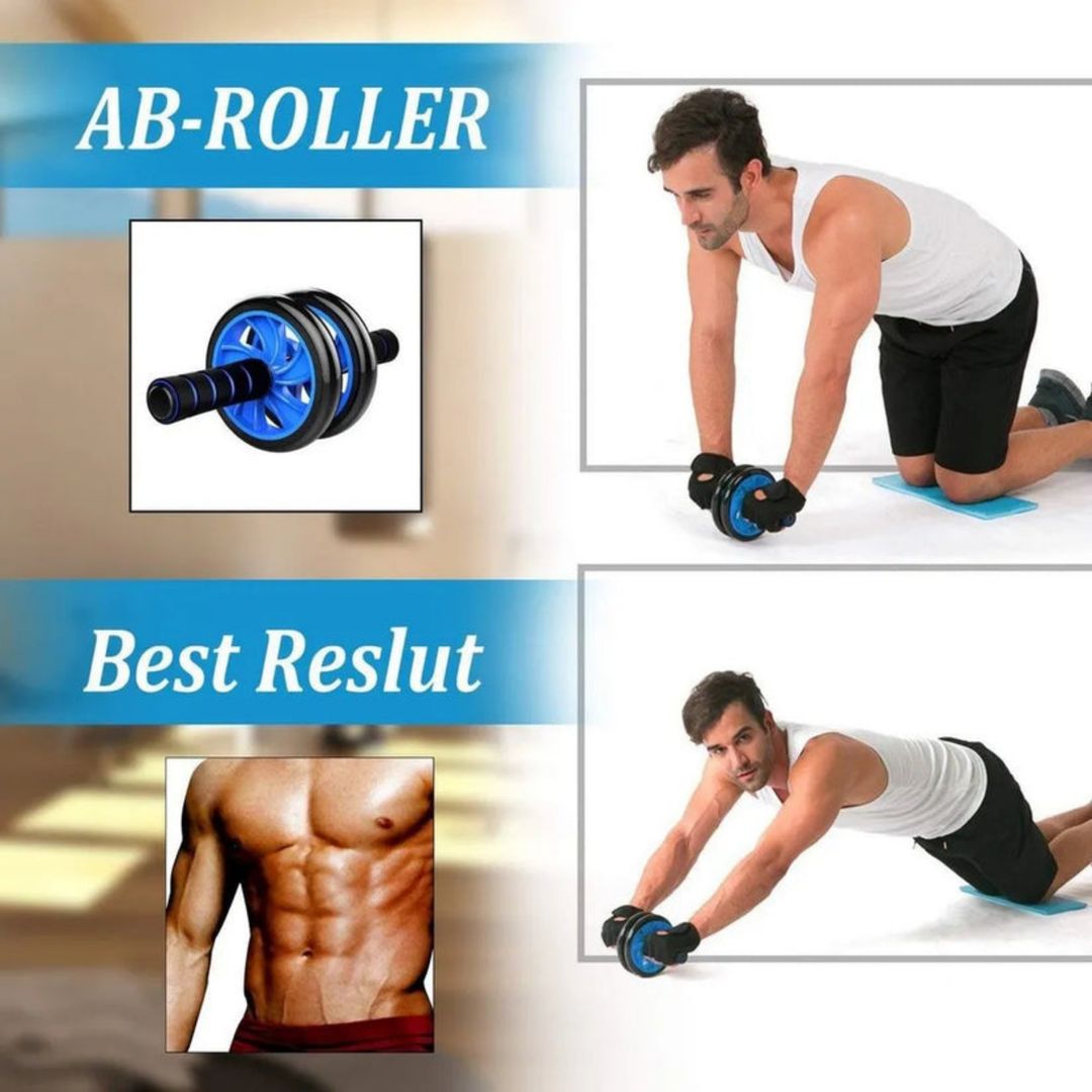 Double Wheels ABS Toner – Ab Roller with Dual Wheels, Ergonomic Grip, Core Strengthening, Home Gym Equipment