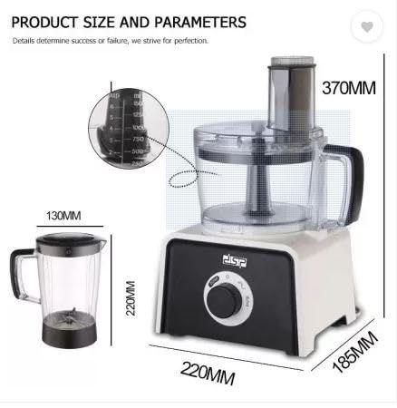 DSP KJ3002 7-in-1 Food Processor with 600W Motor | Double Safety Lock Protection, 1.5L Capacity - LIFE STORES UGANDA