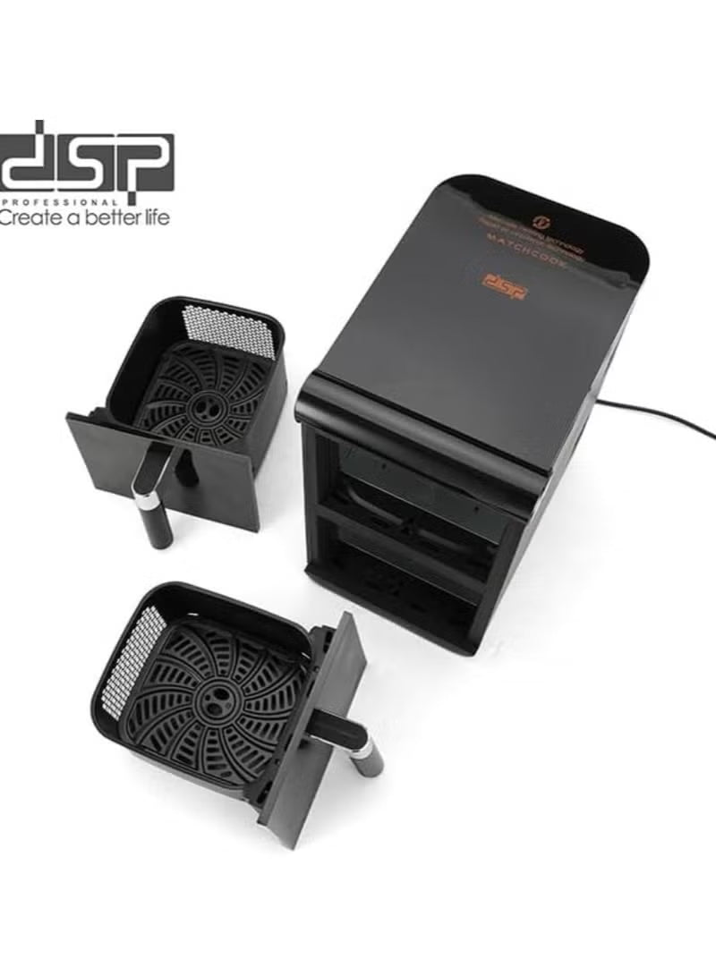 DSP KB2189 12L Dual Stack Air Fryer - 1700W Dual Basket with SYNC/MATCHCOOK Technology