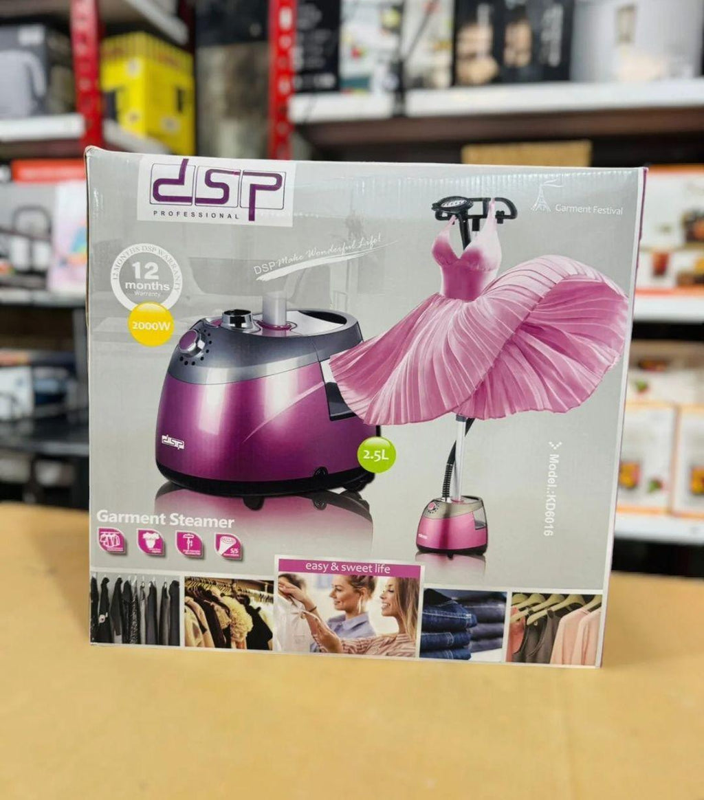DSP KD6019 Garment Steamer – 2000W Power, 2.1L Capacity for Efficient and Effective Fabric Care - LIFE STORES UGANDA