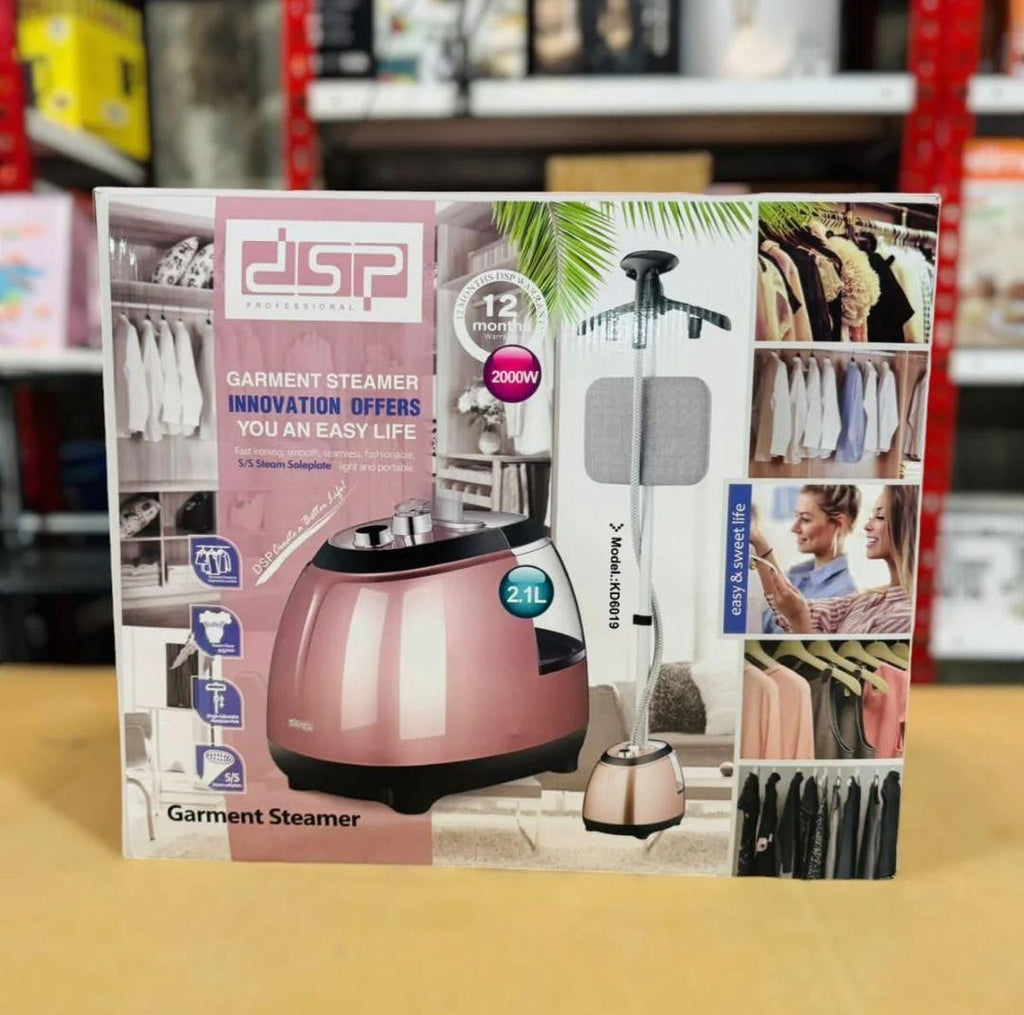 DSP KD6019 Garment Steamer – 2000W Power, 2.1L Capacity for Efficient and Effective Fabric Care - LIFE STORES UGANDA