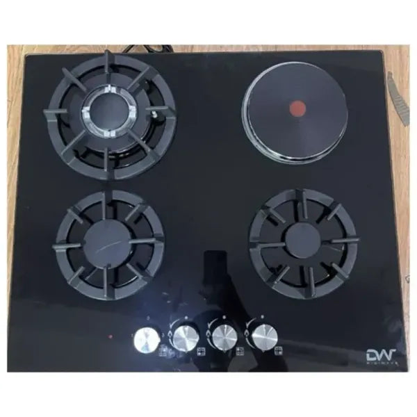Digiwave Glass Body 3 Gas + 1 Electric Hot Plate Hob – Model DWHOB2001