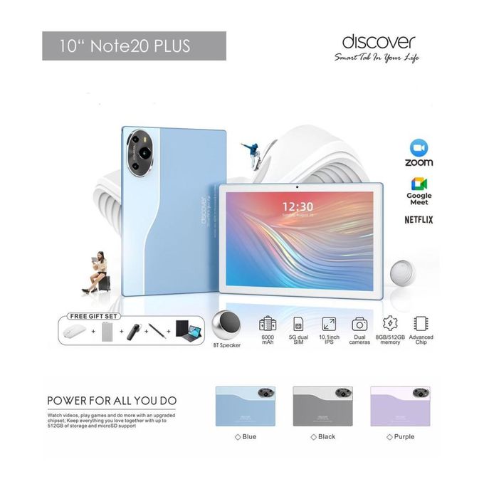 Discover Note 20 Plus Tablet | 10.1" 16GB RAM 1TB Storage 5G Android