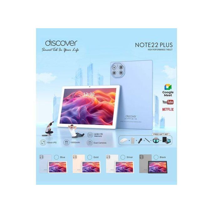 Discover Note 22 Plus Tablet | 10" IPS 16GB RAM 1TB Storage 5G Android 12