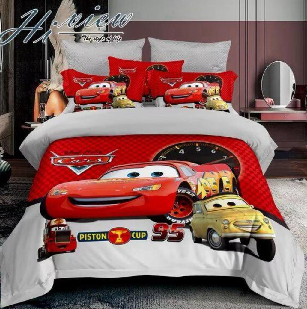 3 PCS Disney Pixar Cars Duvet Set | Lightning McQueen & Mater Kids Bedding Collection