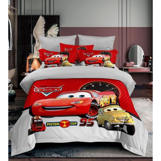 3 PCS Disney Pixar Cars Duvet Set | Lightning McQueen & Mater Kids Bedding Collection