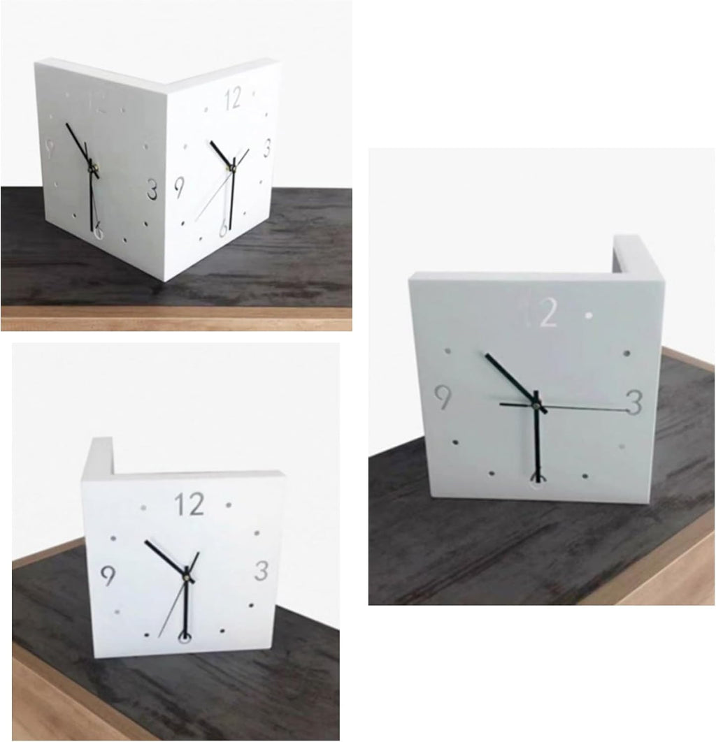 Modern Double-Sided Corner Clock | No-Holes Sensor Luminous Silent Wall Clock