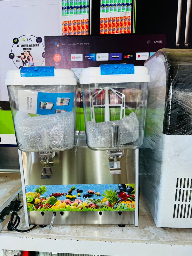Commercial Electric Double Tank Juice Dispenser with 2 Taps 18L