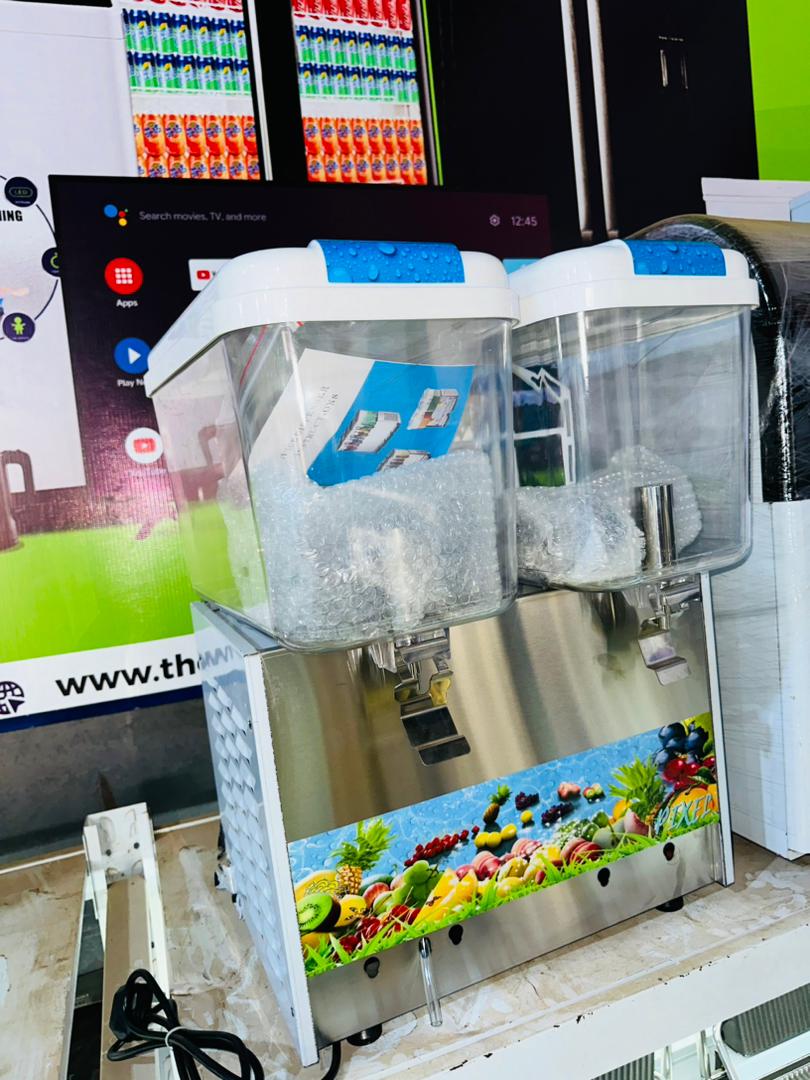 Commercial Electric Double Tank Juice Dispenser with 2 Taps 18L