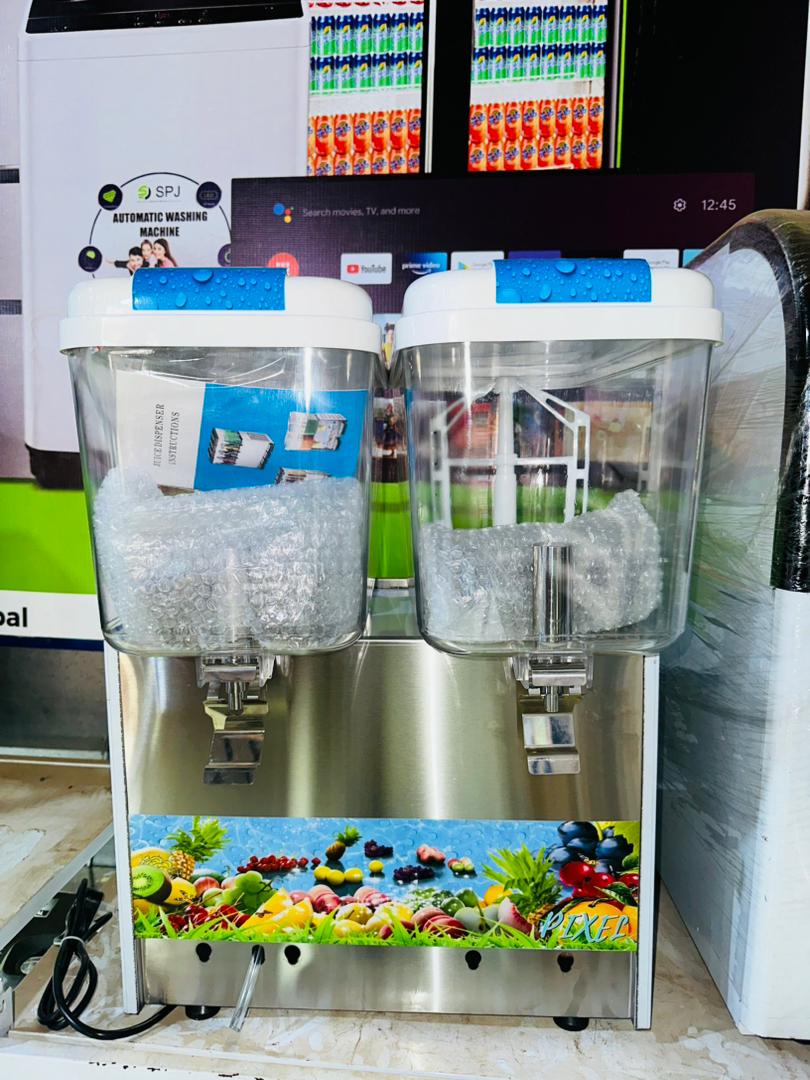 Commercial Electric Double Tank Juice Dispenser with 2 Taps 18L