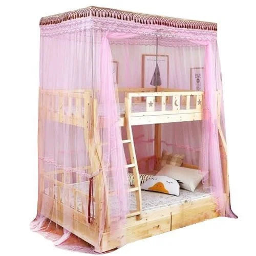 Double Decker Bunk Bed Mosquito Net - Full Coverage Top & Bottom Bunk Protection with Zipper Access, Washable Polyester Mesh