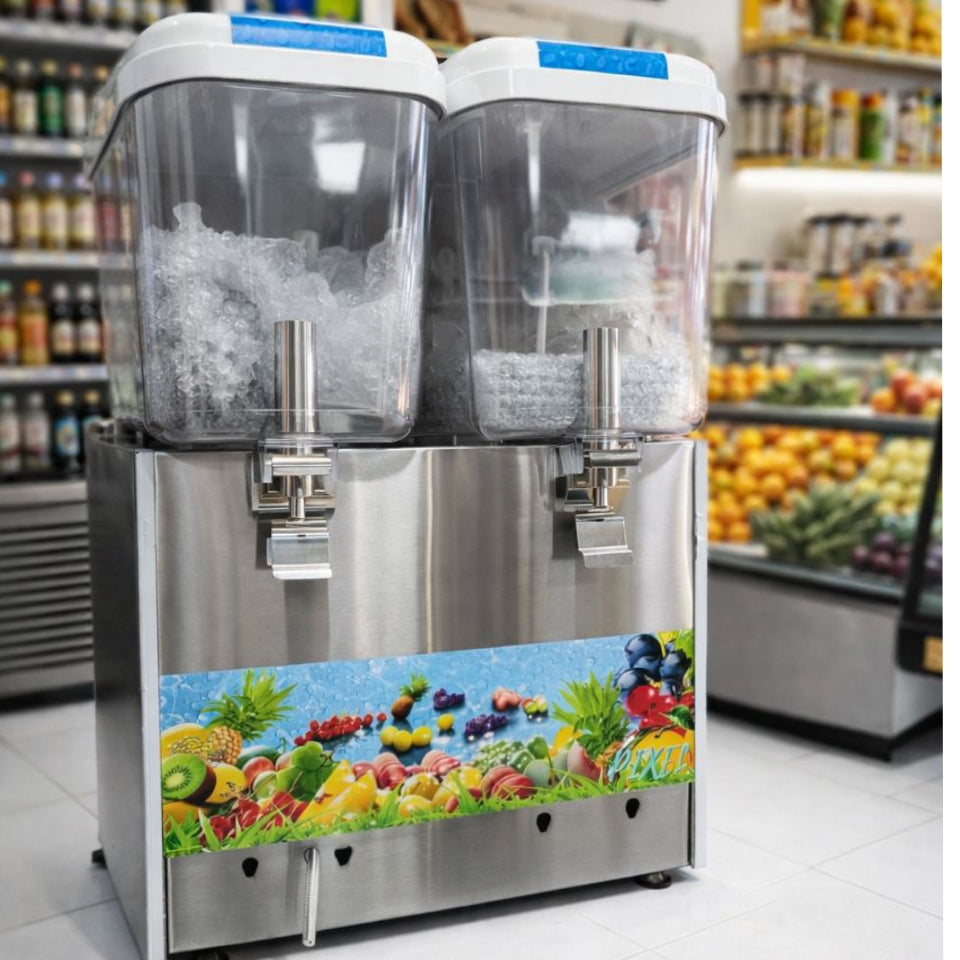 Pixel 18L Double Juice Dispenser – 2 Taps Beverage Machine, Commercial Cold Drink Dispenser