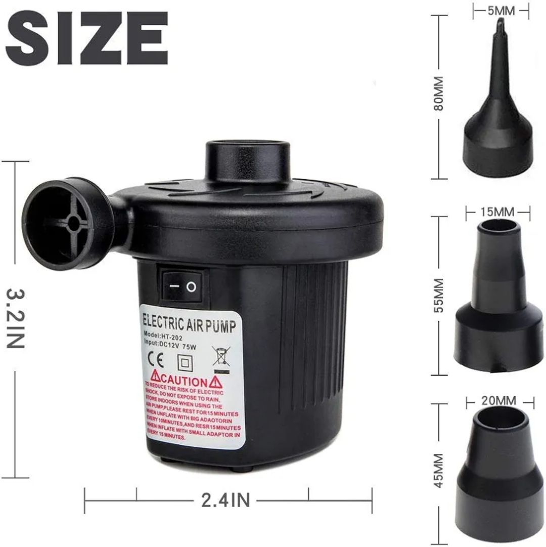 Multipurpose Electric Air Pump – 150W, 220V-240V, 3 Nozzles, Lightweight & Portable – Model JY-019