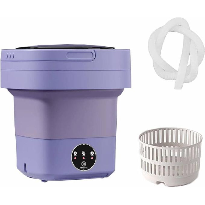 Foldable Mini Portable Washing Machine | 6.5L 1.8kg Capacity Camping Washer | Low Noise Electric Collapsible Laundry for Apartments & Travel