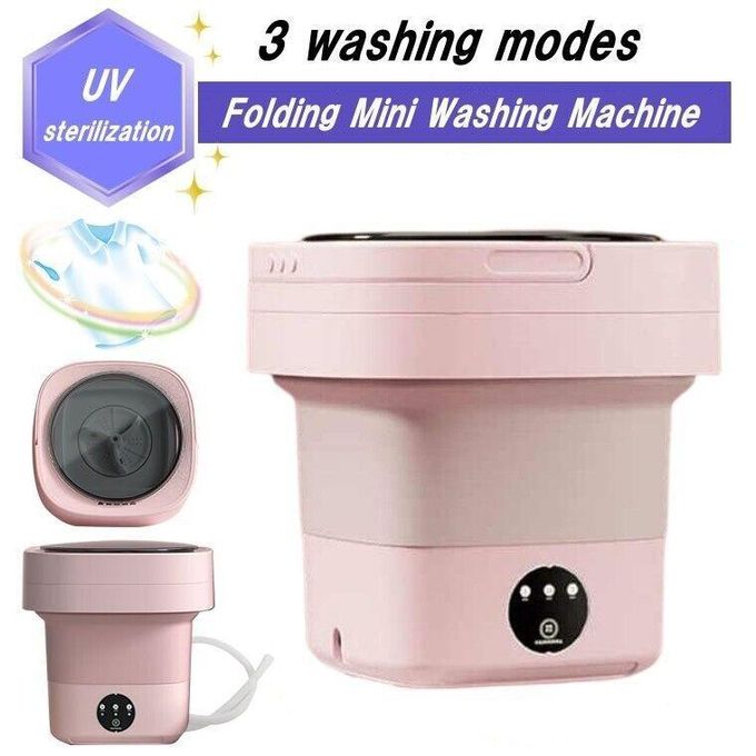 Foldable Mini Portable Washing Machine | 6.5L 1.8kg Capacity Camping Washer | Low Noise Electric Collapsible Laundry for Apartments & Travel